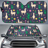 Llama Cactus Pattern Print Design 012 Car Sun Shades-JORJUNE.COM