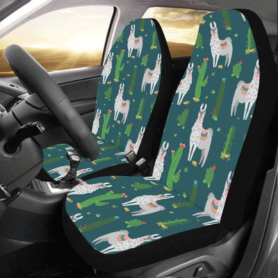 Llama Cactus Pattern Print Design 013 Car Seat Covers (Set of 2)-JORJUNE.COM