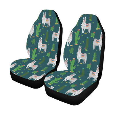 Llama Cactus Pattern Print Design 013 Car Seat Covers (Set of 2)-JORJUNE.COM