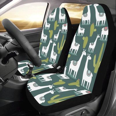 Llama Cactus Pattern Print Design 02 Car Seat Covers (Set of 2)-JORJUNE.COM