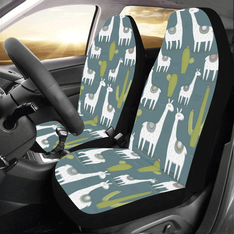 Llama Cactus Pattern Print Design 03 Car Seat Covers (Set of 2)-JORJUNE.COM