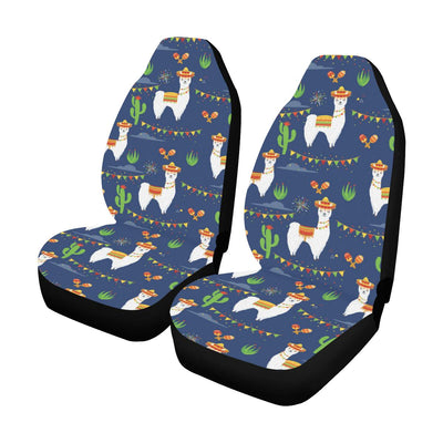 Llama Cactus Pattern Print Design 05 Car Seat Covers (Set of 2)-JORJUNE.COM