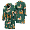 Llama Cactus Pattern Print Design 07 Men Bathrobe-JORJUNE.COM