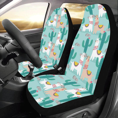 Llama Cactus Pattern Print Design 08 Car Seat Covers (Set of 2)-JORJUNE.COM