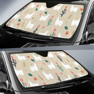 Llama Cactus Pattern Print Design 09 Car Sun Shades-JORJUNE.COM