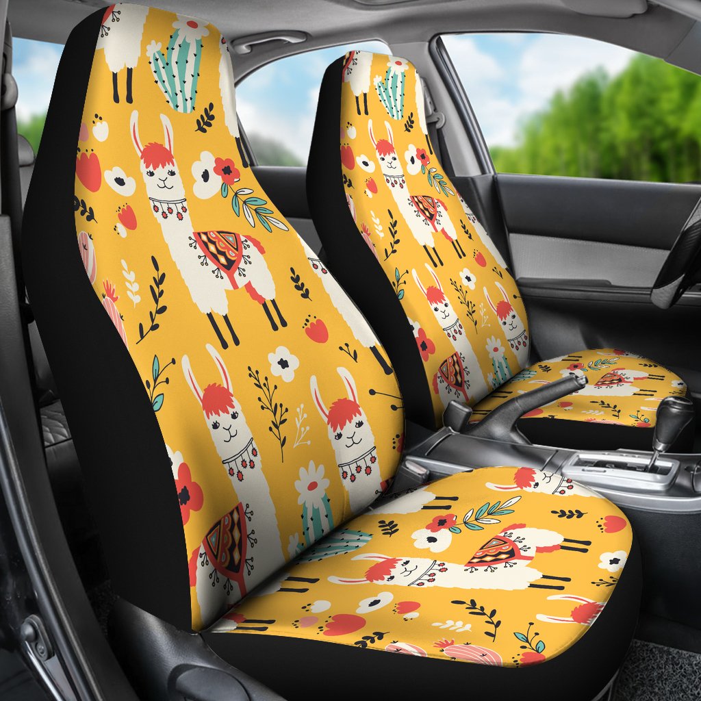 Llama Cute Themed Print Universal Fit Car Seat Covers Jorjune