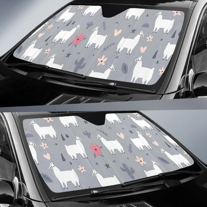 Llama Pattern Print Design 010 Car Sun Shades-JORJUNE.COM