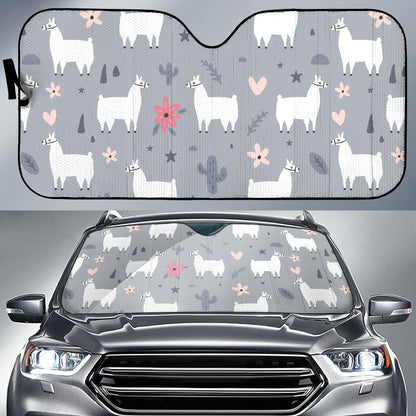 Llama Pattern Print Design 010 Car Sun Shades-JORJUNE.COM