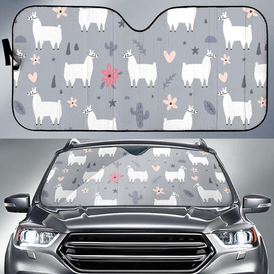 Llama Pattern Print Design 010 Car Sun Shades-JORJUNE.COM