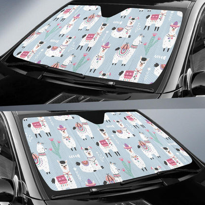 Llama Pattern Print Design 04 Car Sun Shades-JORJUNE.COM