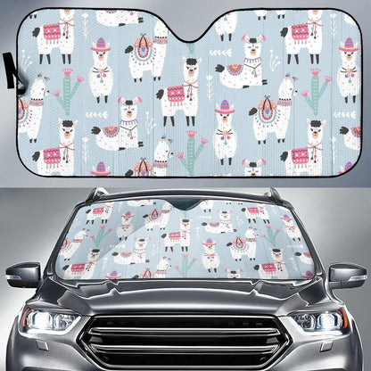 Llama Pattern Print Design 04 Car Sun Shades-JORJUNE.COM