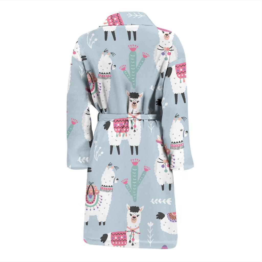 Llama Pattern Print Design 04 Men Bathrobe-JORJUNE.COM