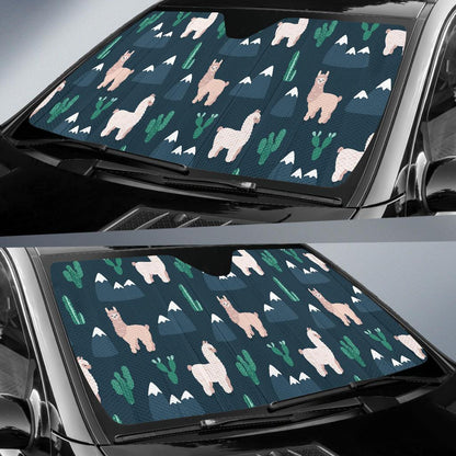 Llama Pattern Print Design 06 Car Sun Shades-JORJUNE.COM