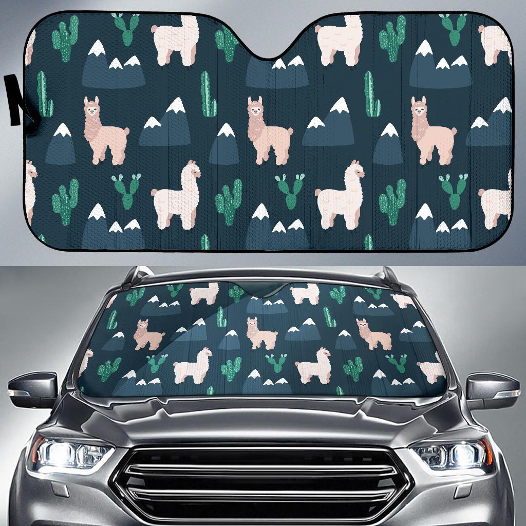Llama Pattern Print Design 06 Car Sun Shades-JORJUNE.COM