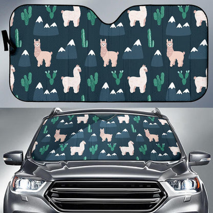 Llama Pattern Print Design 06 Car Sun Shades-JORJUNE.COM