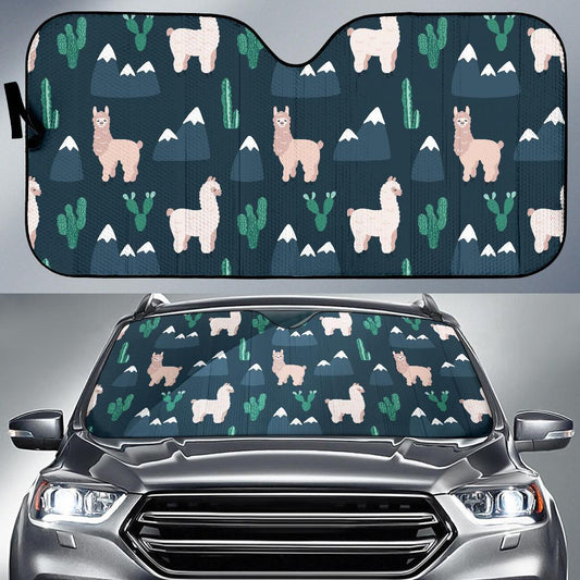 Llama Pattern Print Design 06 Car Sun Shades-JORJUNE.COM