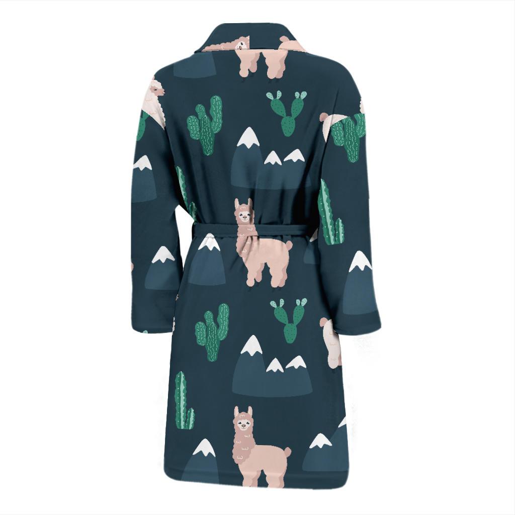 Llama Pattern Print Design 06 Men Bathrobe-JORJUNE.COM