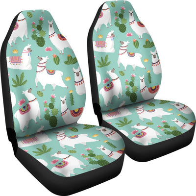 Llama With Cactus Themed Print Universal Fit Car Seat Covers