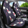 Llama With Candy Cane Themed Print Universal Fit Car Seat Covers