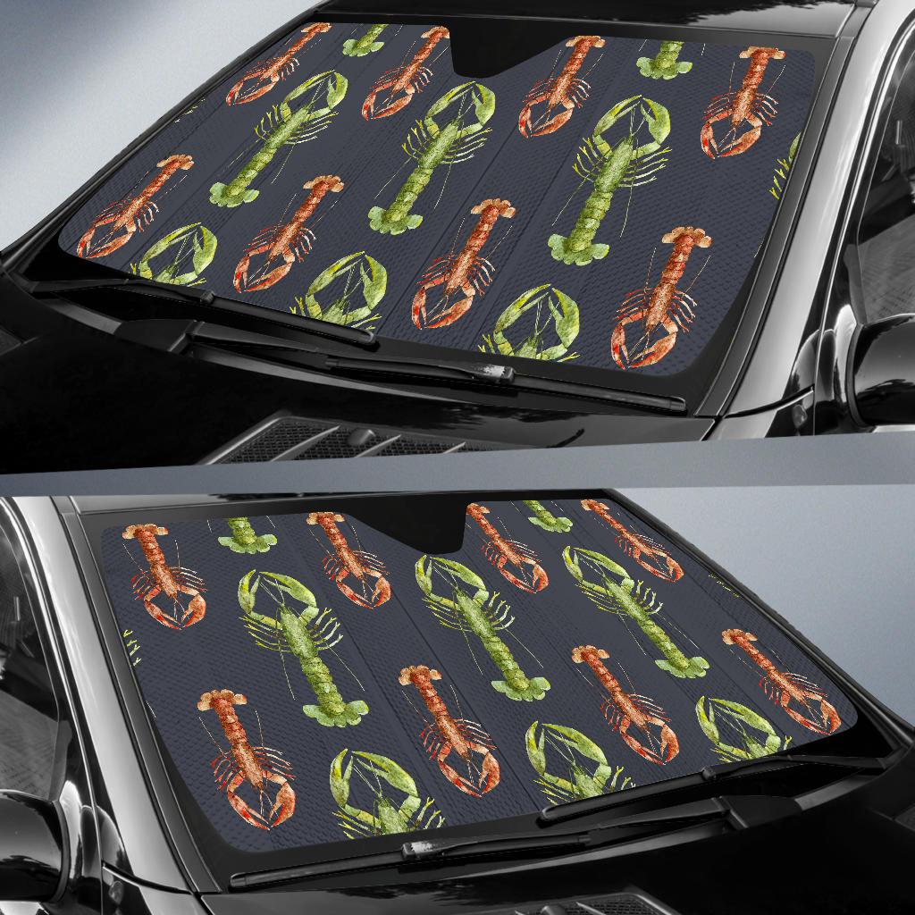 Lobster Pattern Print Design 01 Car Sun Shades-JORJUNE.COM