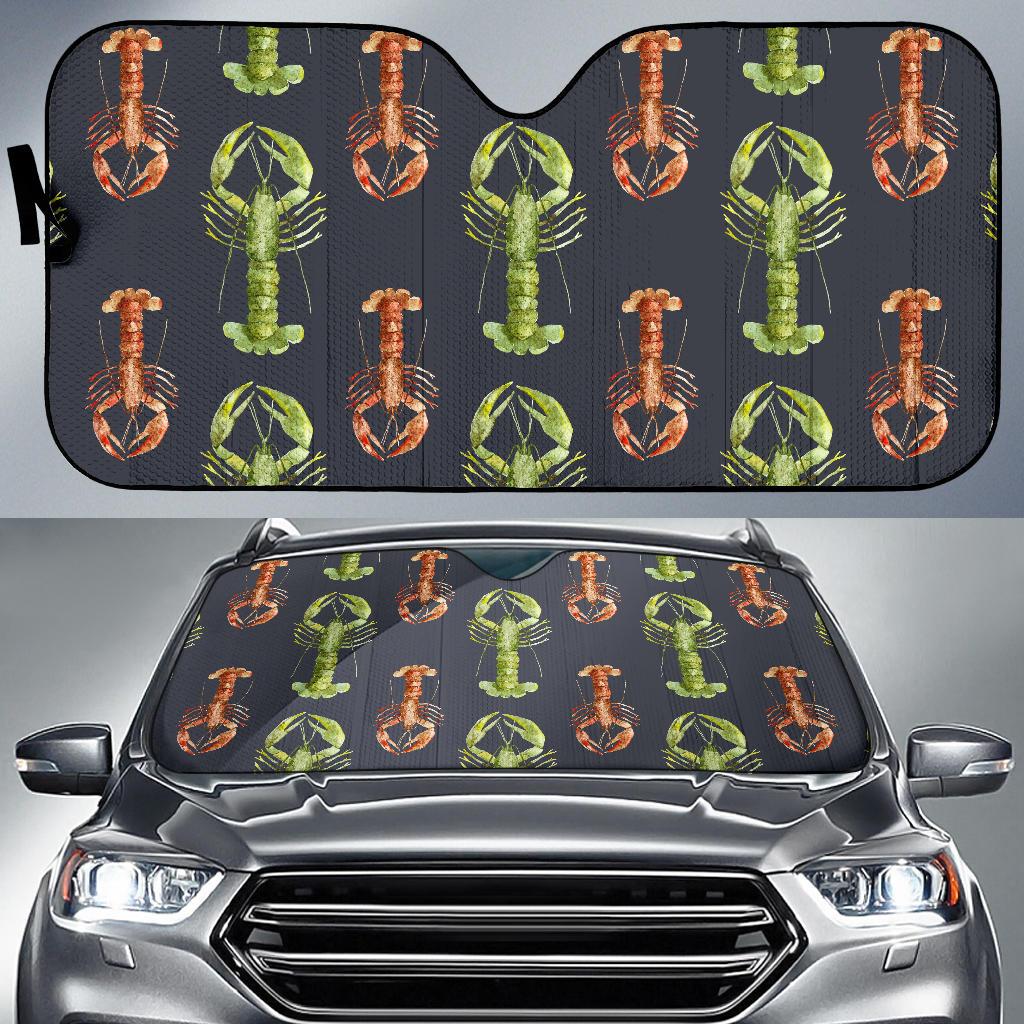 Lobster Pattern Print Design 01 Car Sun Shades-JORJUNE.COM