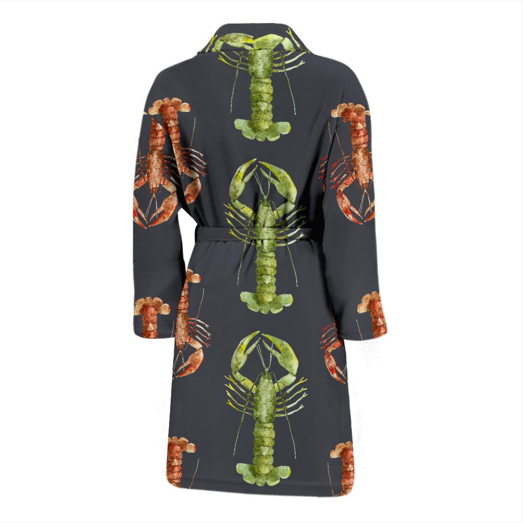 Lobster Pattern Print Design 01 Men Bathrobe-JORJUNE.COM