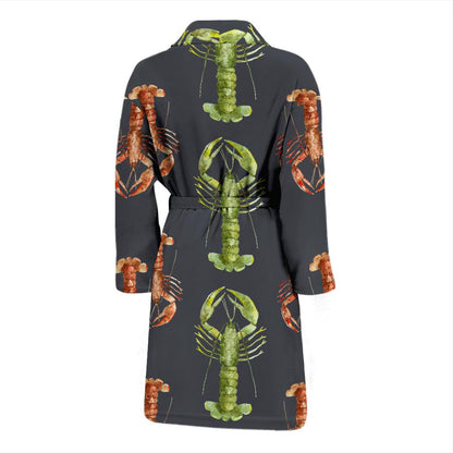Lobster Pattern Print Design 01 Men Bathrobe-JORJUNE.COM