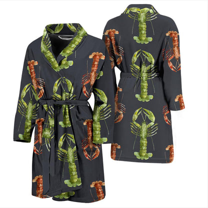 Lobster Pattern Print Design 01 Men Bathrobe-JORJUNE.COM