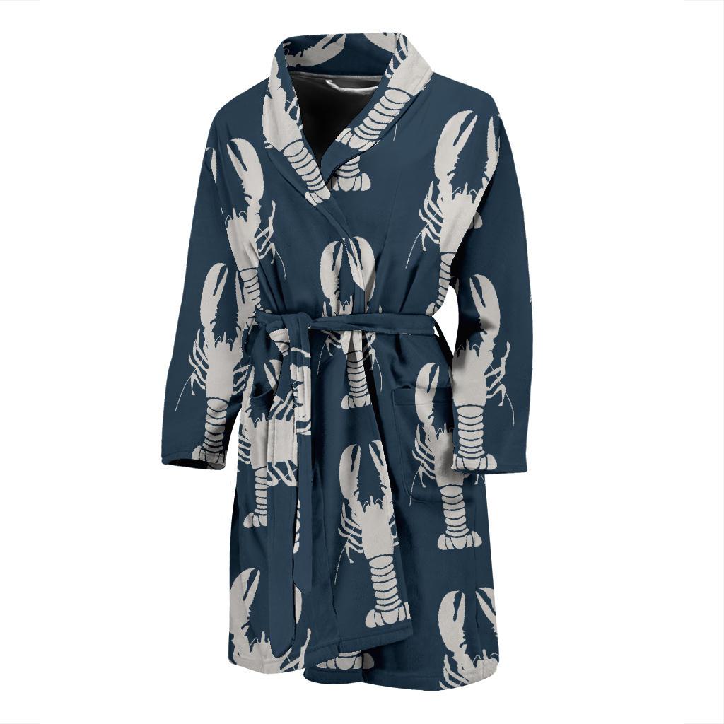 Lobster Pattern Print Design 02 Men Bathrobe-JORJUNE.COM
