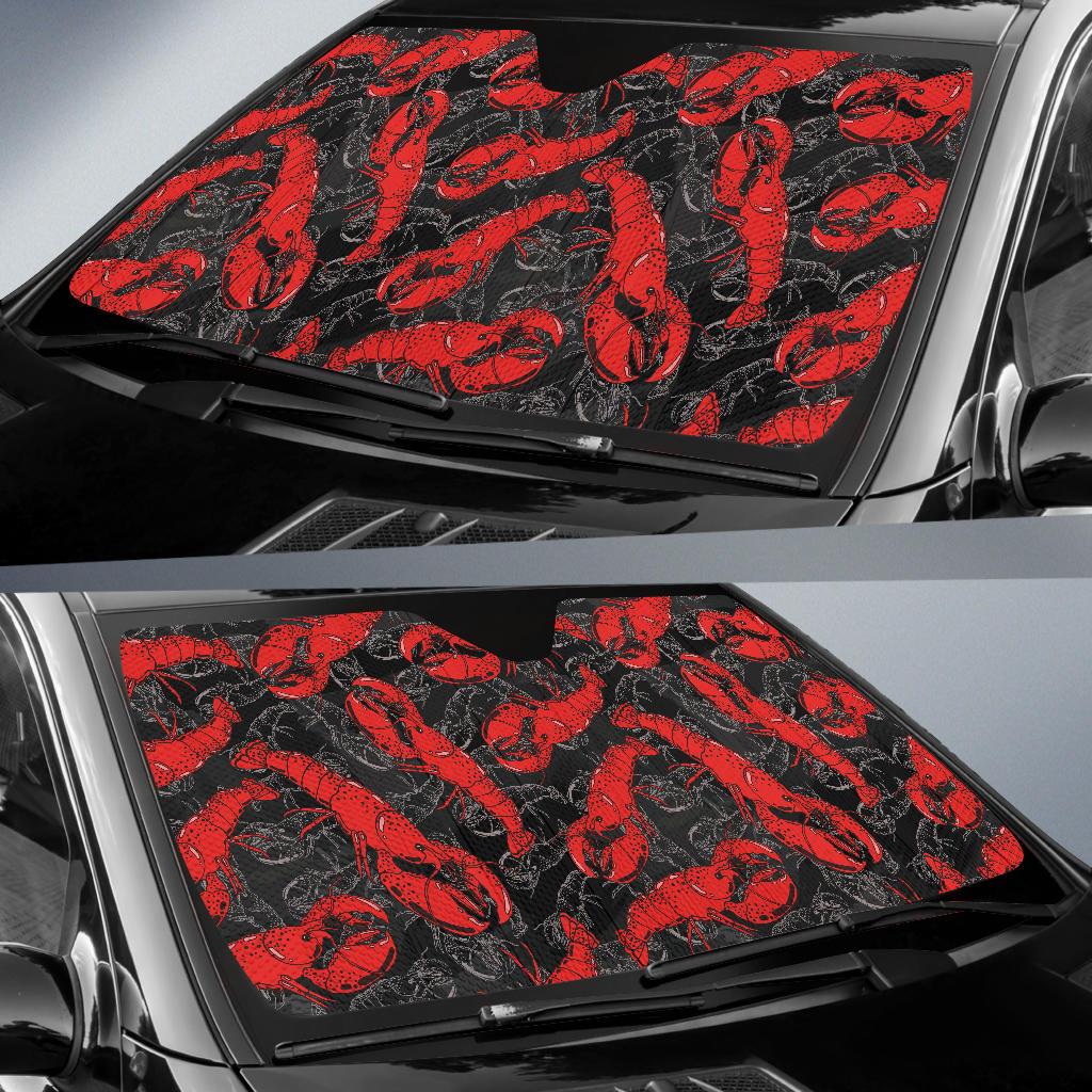 Lobster Pattern Print Design 04 Car Sun Shades-JORJUNE.COM