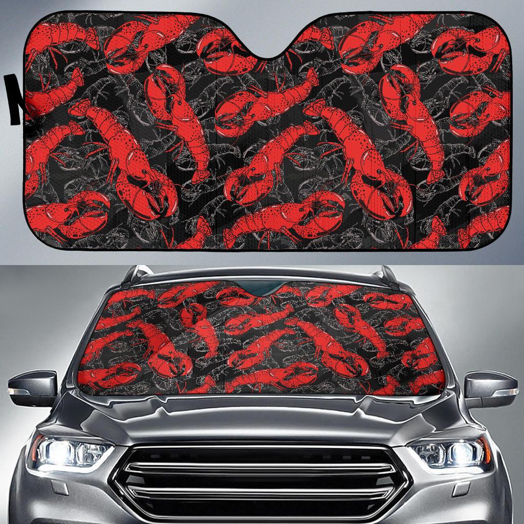 Lobster Pattern Print Design 04 Car Sun Shades-JORJUNE.COM