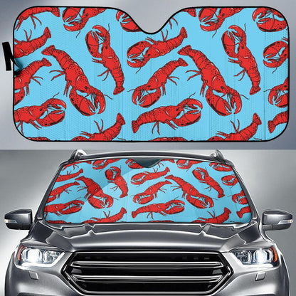 Lobster Red Pattern Print Design 03 Car Sun Shades-JORJUNE.COM