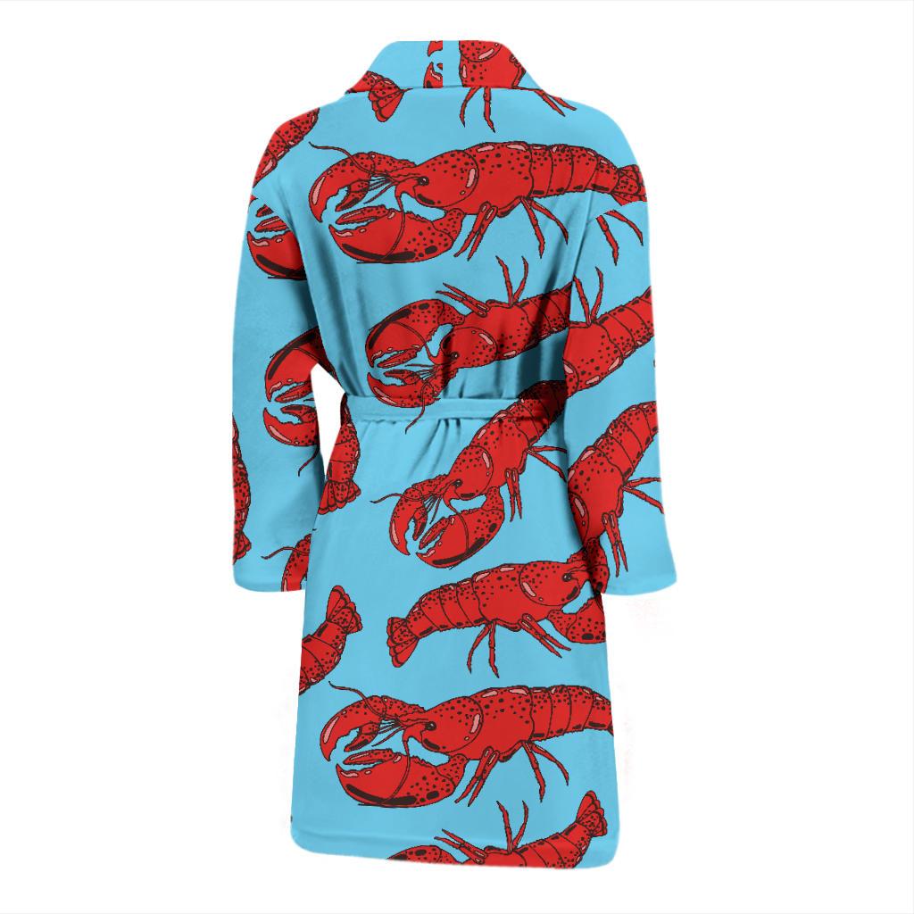 Lobster Red Pattern Print Design 03 Men Bathrobe-JORJUNE.COM