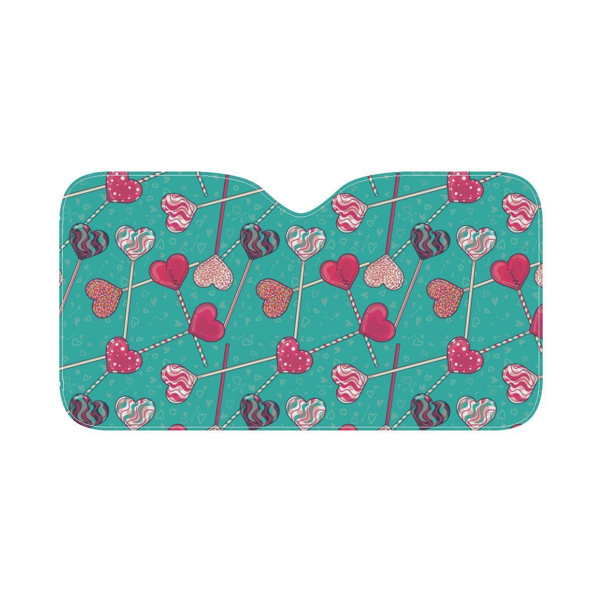 Lollipop Pattern Print Design LL01 Car Sun Shade-JorJune