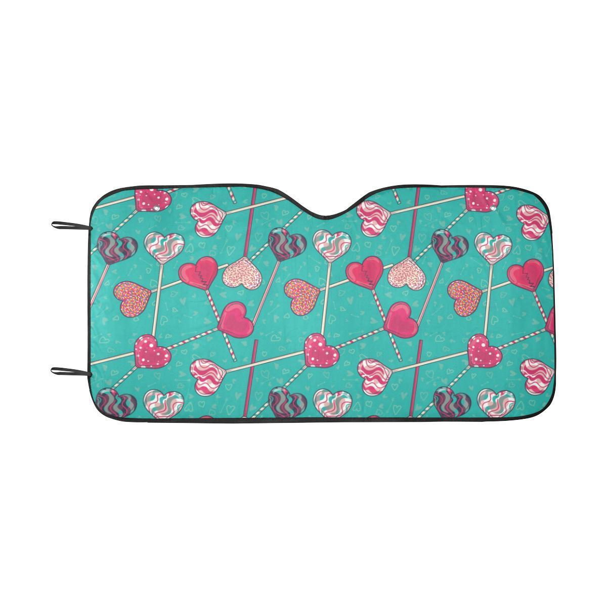 Lollipop Pattern Print Design LL01 Car Sun Shade-JorJune
