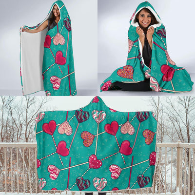 Lollipop Pattern Print Design LL01 Hooded Blanket-JORJUNE.COM