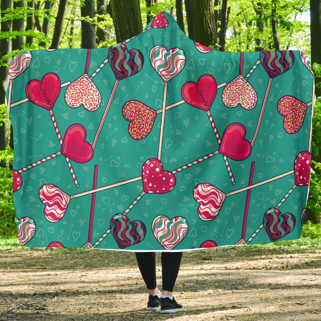 Lollipop Pattern Print Design LL01 Hooded Blanket-JORJUNE.COM