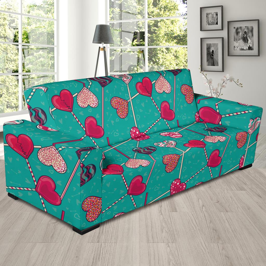 Lollipop Pattern Print Design LL01 Sofa Slipcover-JORJUNE.COM
