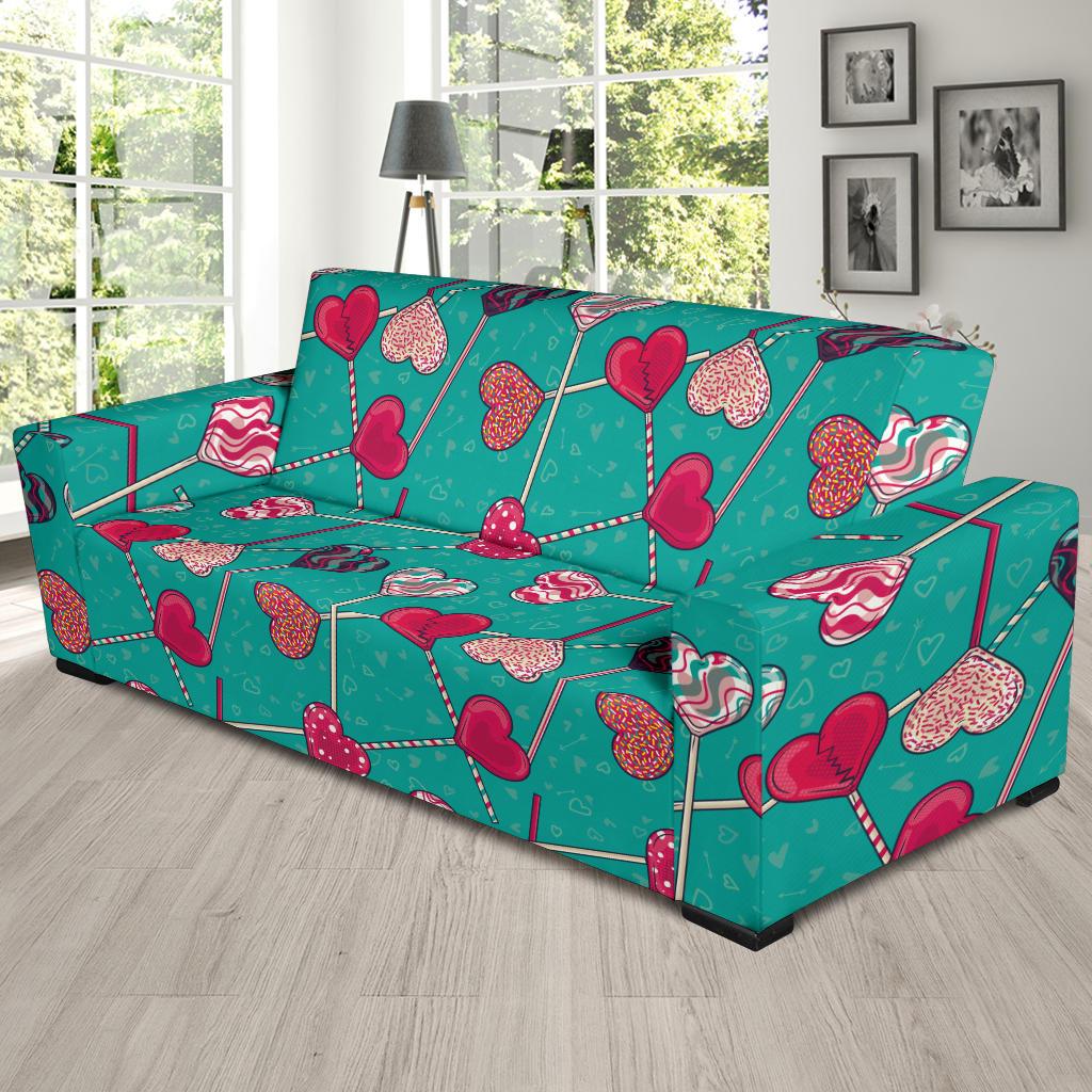 Lollipop Pattern Print Design LL01 Sofa Slipcover-JORJUNE.COM