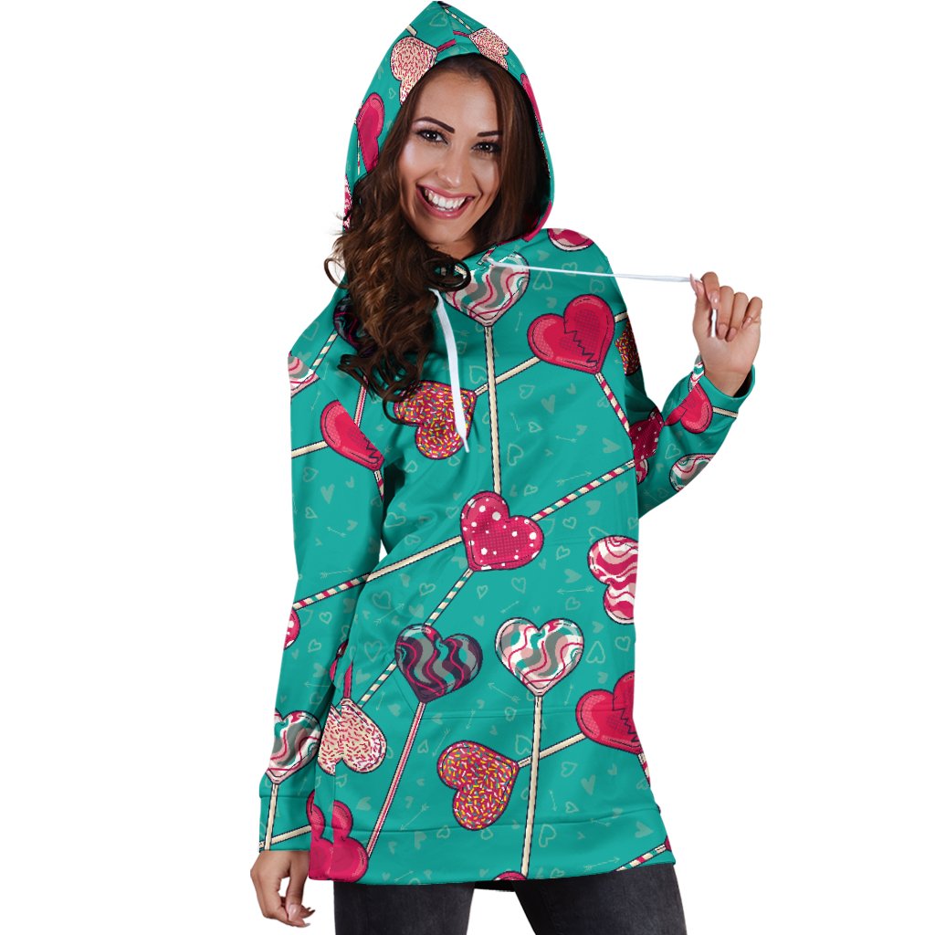 Lollipop Pattern Print Design LL01 Women Hoodie Dress
