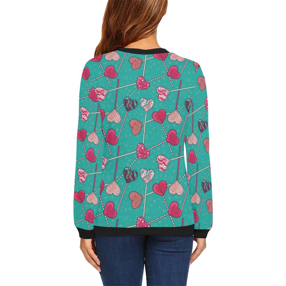 Lollipop Pattern Print Design LL01 Women Long Sleeve Sweatshirt-JorJune