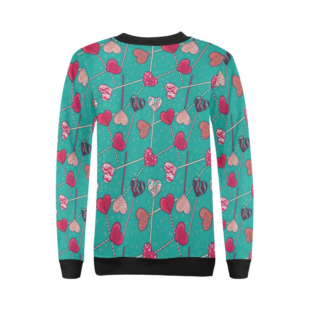 Lollipop Pattern Print Design LL01 Women Long Sleeve Sweatshirt-JorJune