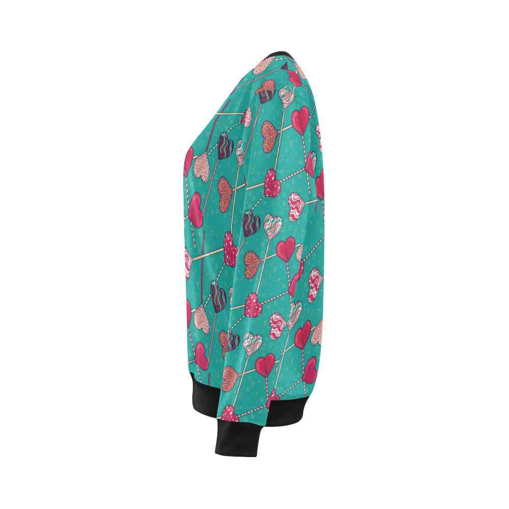 Lollipop Pattern Print Design LL01 Women Long Sleeve Sweatshirt-JorJune