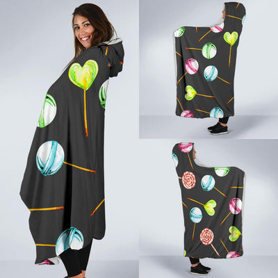 Lollipop Pattern Print Design LL02 Hooded Blanket-JORJUNE.COM