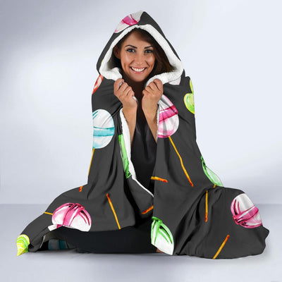 Lollipop Pattern Print Design LL02 Hooded Blanket-JORJUNE.COM