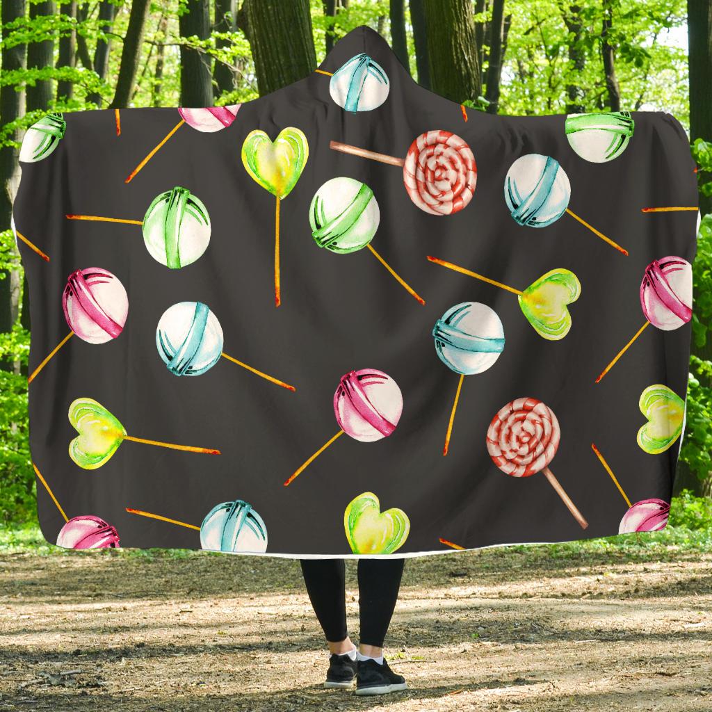 Lollipop Pattern Print Design LL02 Hooded Blanket-JORJUNE.COM