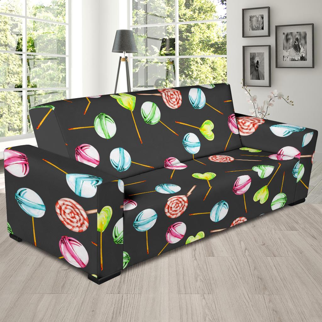 Lollipop Pattern Print Design LL02 Sofa Slipcover-JORJUNE.COM