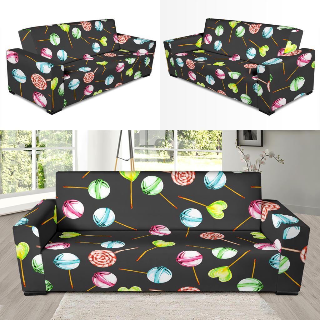 Lollipop Pattern Print Design LL02 Sofa Slipcover-JORJUNE.COM