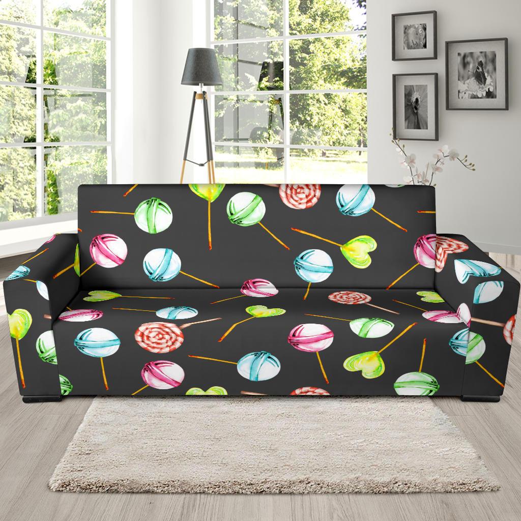 Lollipop Pattern Print Design LL02 Sofa Slipcover-JORJUNE.COM