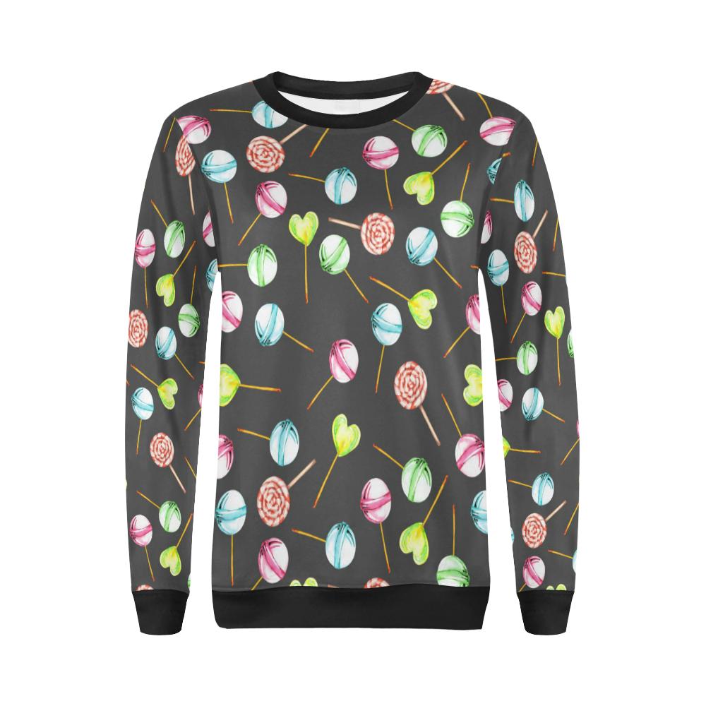 Lollipop Pattern Print Design LL02 Women Long Sleeve Sweatshirt-JorJune
